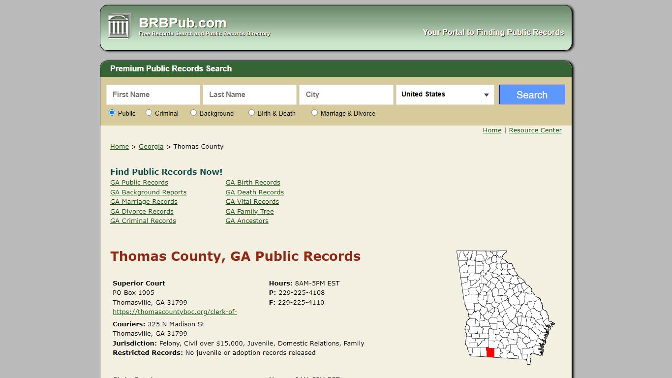 Thomas County Public Records | Search Georgia Government Databases